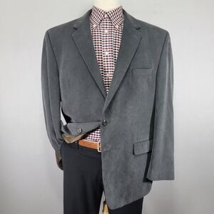 Lauren Ralph Lauren Men's Sport Coat Blazer Gray‎ Polyester Corduroy Suede 46R